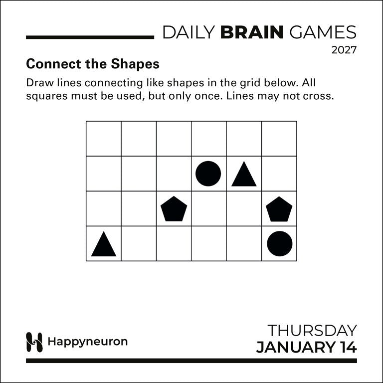 Daily Brain Games 2027 Day-to-Day Calendar