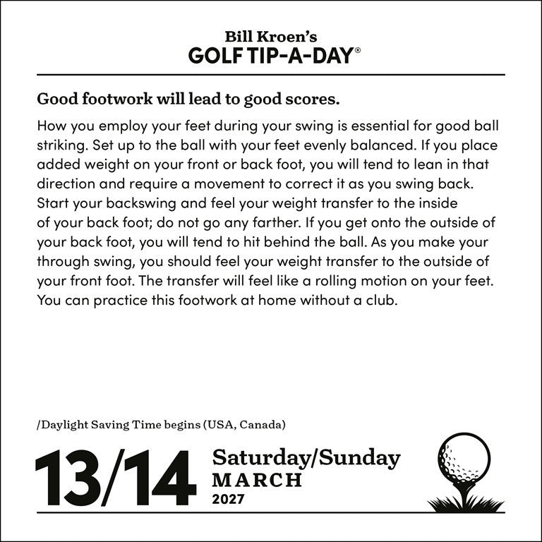 Bill Kroen’s Golf Tip-A-Day 2027 Page-A-Day Calendar