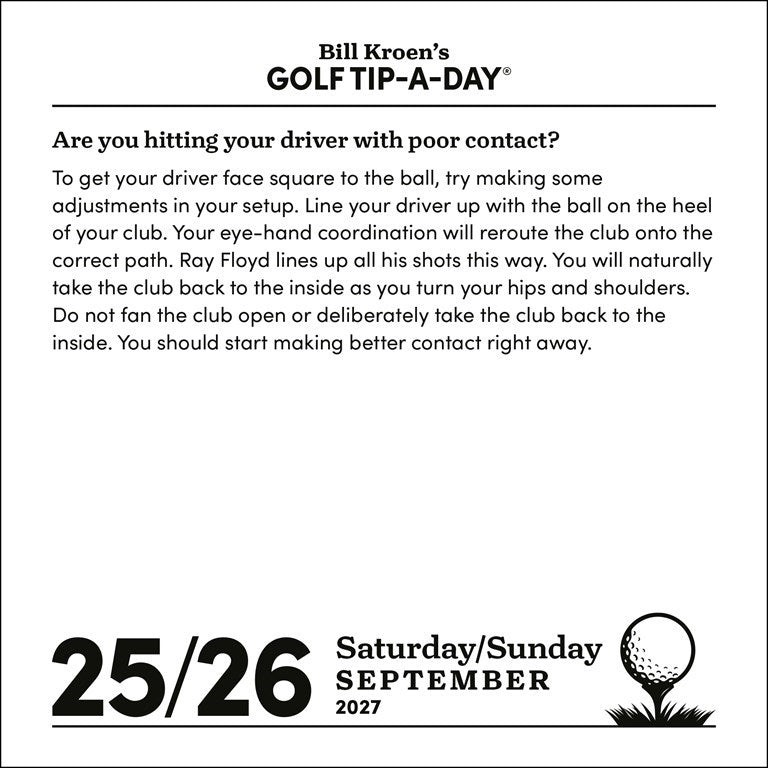 Bill Kroen’s Golf Tip-A-Day 2027 Page-A-Day Calendar
