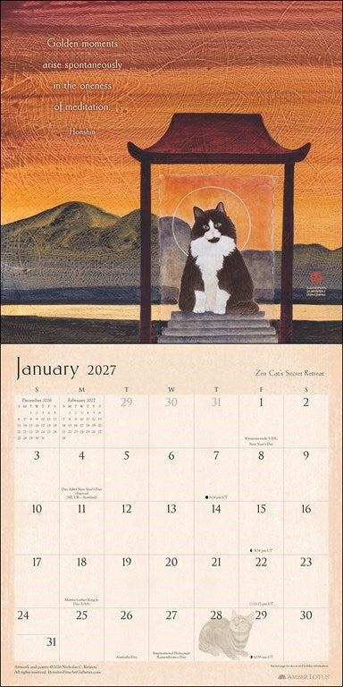 Zen Cat 2027 Wall Calendar