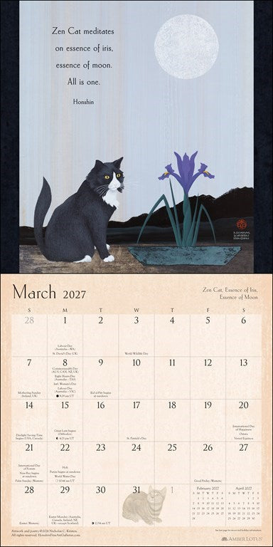 Zen Cat 2027 Wall Calendar