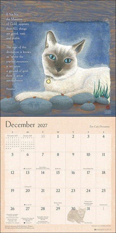 Zen Cat 2027 Wall Calendar