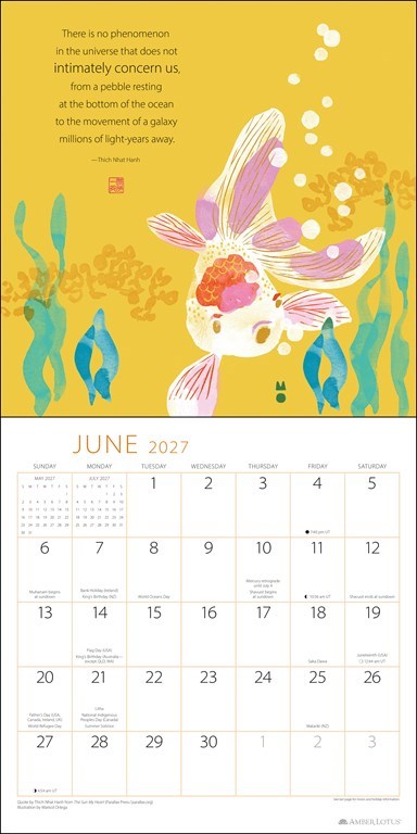 Thich Nhat Hanh Touching Peace 2027 Wall Calendar
