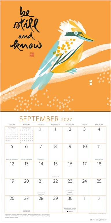 Thich Nhat Hanh Touching Peace 2027 Wall Calendar