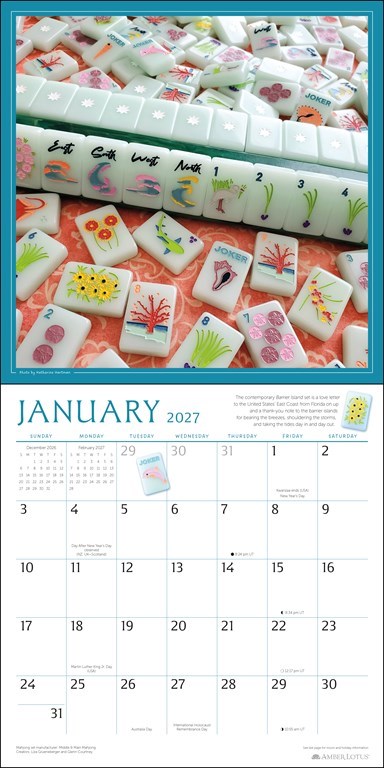 Art of Mahjong 2027 Wall Calendar