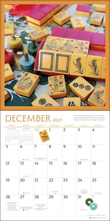 Art of Mahjong 2027 Wall Calendar