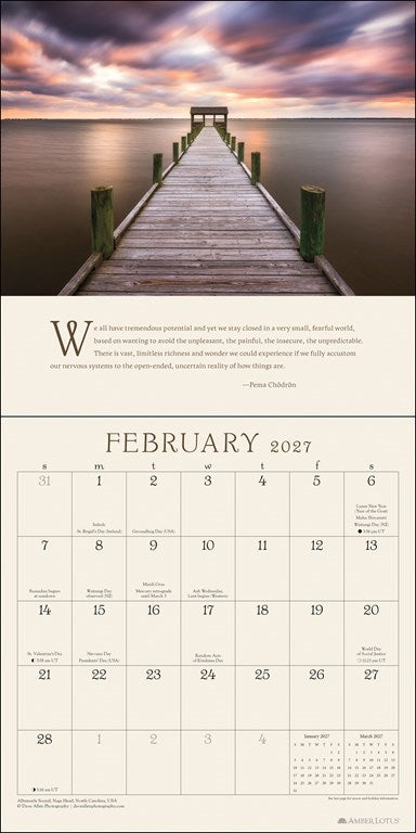 Pema Chödrön Awakening The Heart 2027 Wall Calendar