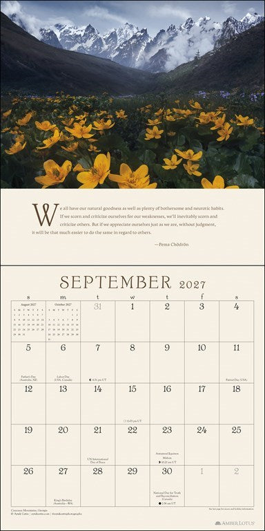 Pema Chödrön Awakening The Heart 2027 Wall Calendar