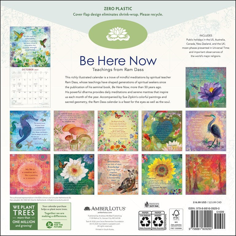 Ram Dass Be Here Now 2027 Wall Calendar