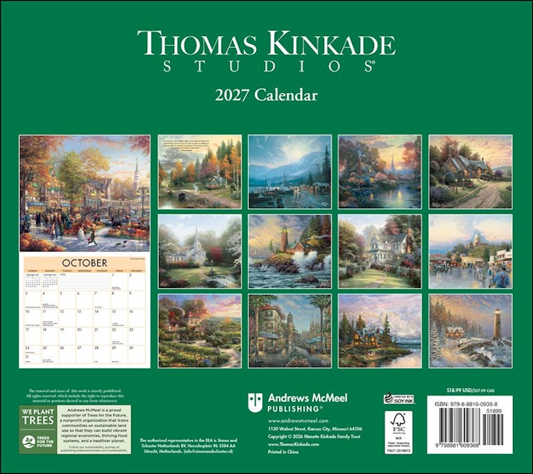 AMC Thomas Kinkade Studios® 2027 Deluxe Wall Calendar
