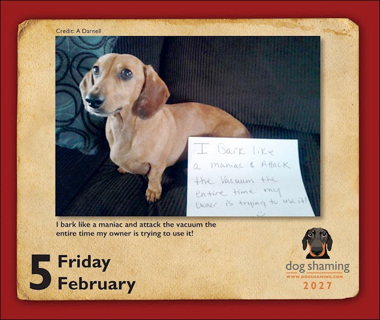 Dog Shaming 2027 Day-to-Day Calendar