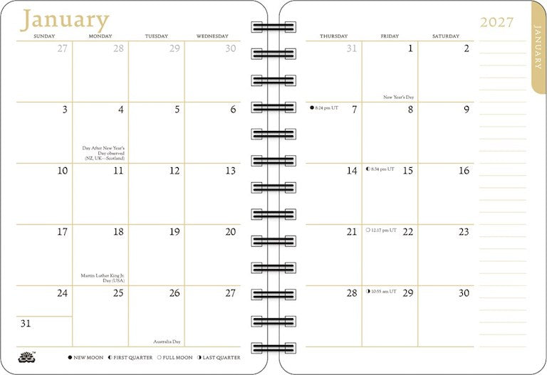 AL Zen Cat 2027 Weekly Planner Calendar