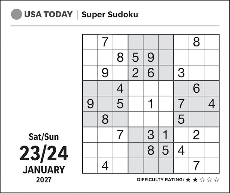 USA Today Super Sudoku 2027 Day-to-Day Calendar
