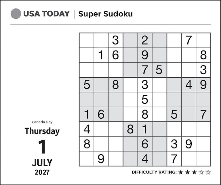 USA Today Super Sudoku 2027 Day-to-Day Calendar