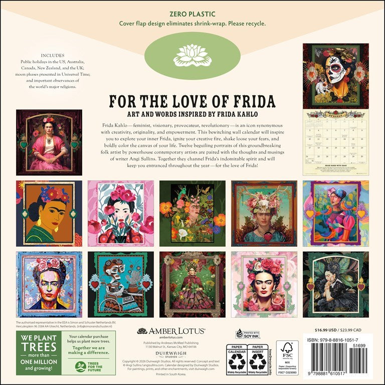 For the Love of Frida 2027 Wall Calendar