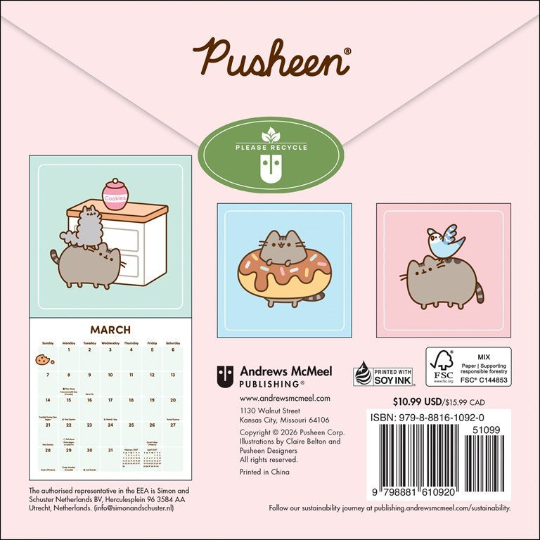 AMC Pusheen 2027 Mini Wall Calendar