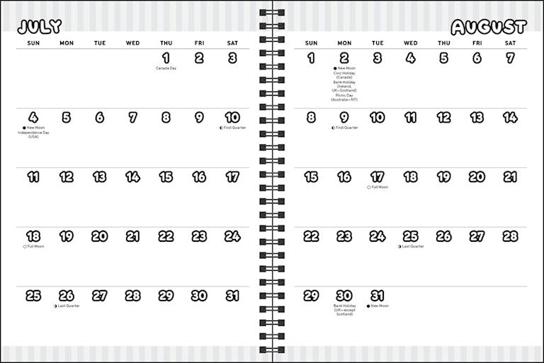 AMC Pocket Peaches 2027 Monthly/Weekly Coloring Planner with Stickers to Color