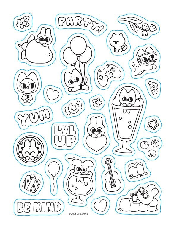 AMC Pocket Peaches 2027 Monthly/Weekly Coloring Planner with Stickers to Color