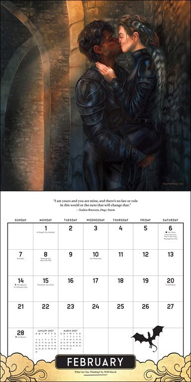 AMC Fourth Wing Officially Licensed Fan Art 2027 Wall Calendar