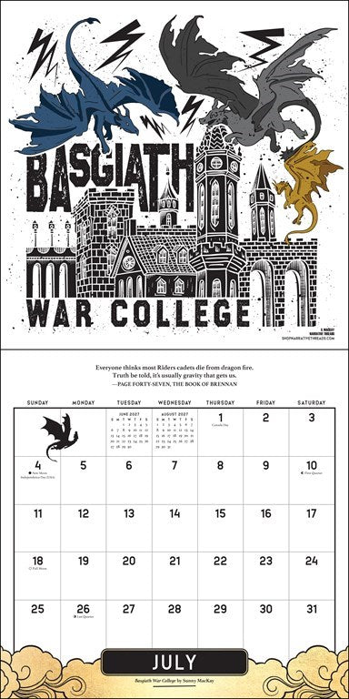 AMC Fourth Wing Officially Licensed Fan Art 2027 Wall Calendar
