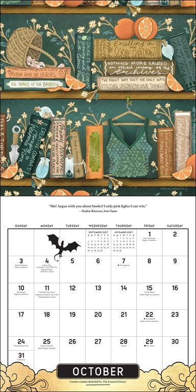 AMC Fourth Wing Officially Licensed Fan Art 2027 Wall Calendar