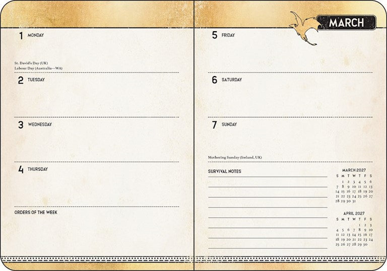 AMC Fourth Wing 2027 Monthly/Weekly 12-Month Planner Calendar
