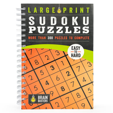 Large Print Sudoku Puzzles Easy to Hard (Orange)