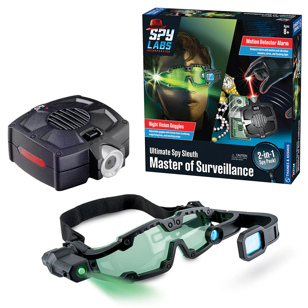 Spy Labs Master of Surveillance - Night Vision Goggles & Motion Detector Alarm