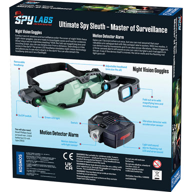Spy Labs Master of Surveillance - Night Vision Goggles & Motion Detector Alarm