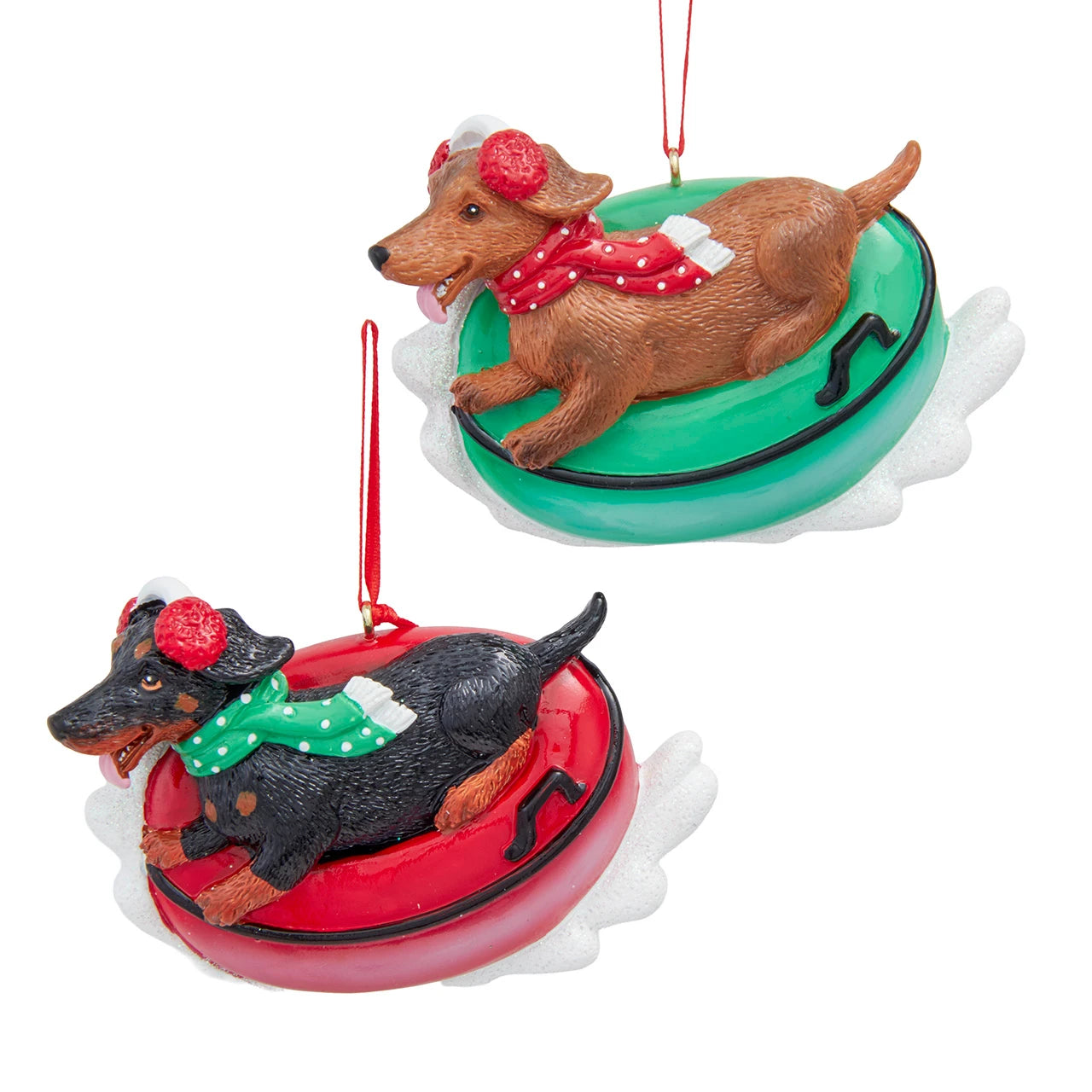 KA Dachshund On Snow Tube Ornament - (Single) Random Style
