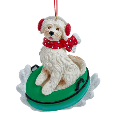 Doodle Dog On Snow Tube Ornament