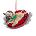 French Bulldog On Snow Tube Ornament