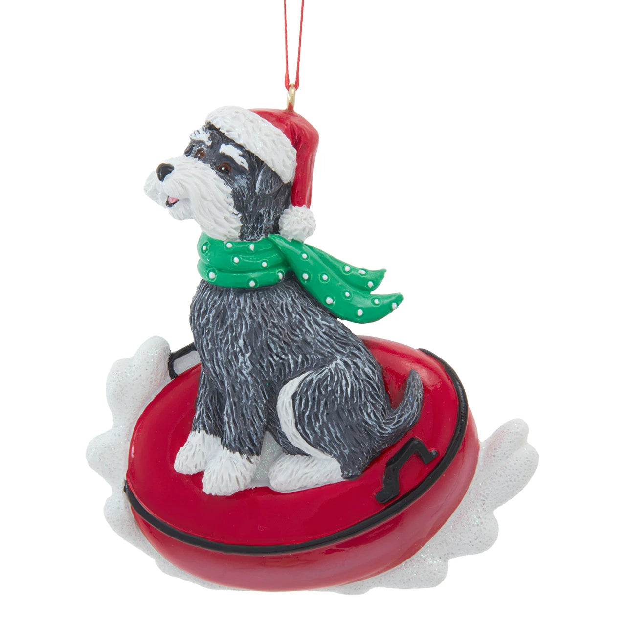 KA Schnauzer On Snow Tube Ornament