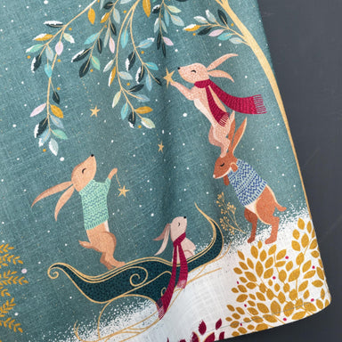 Sara Miller Rabbit Sleigh Printed Dishtowel
