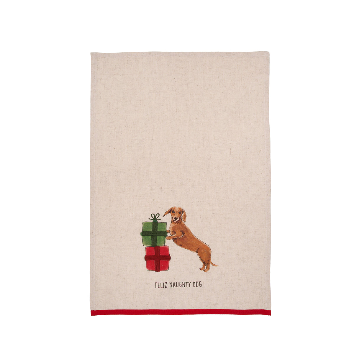 Feliz Naughty Dog Dish Towel