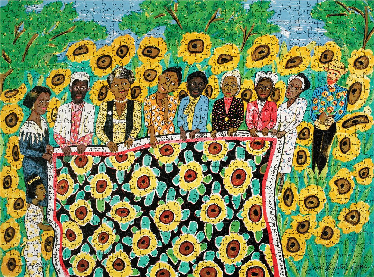 POM Faith Ringgold: Sunflower Quilting Bee at Arles 1000 Piece Jigsaw Puzzle