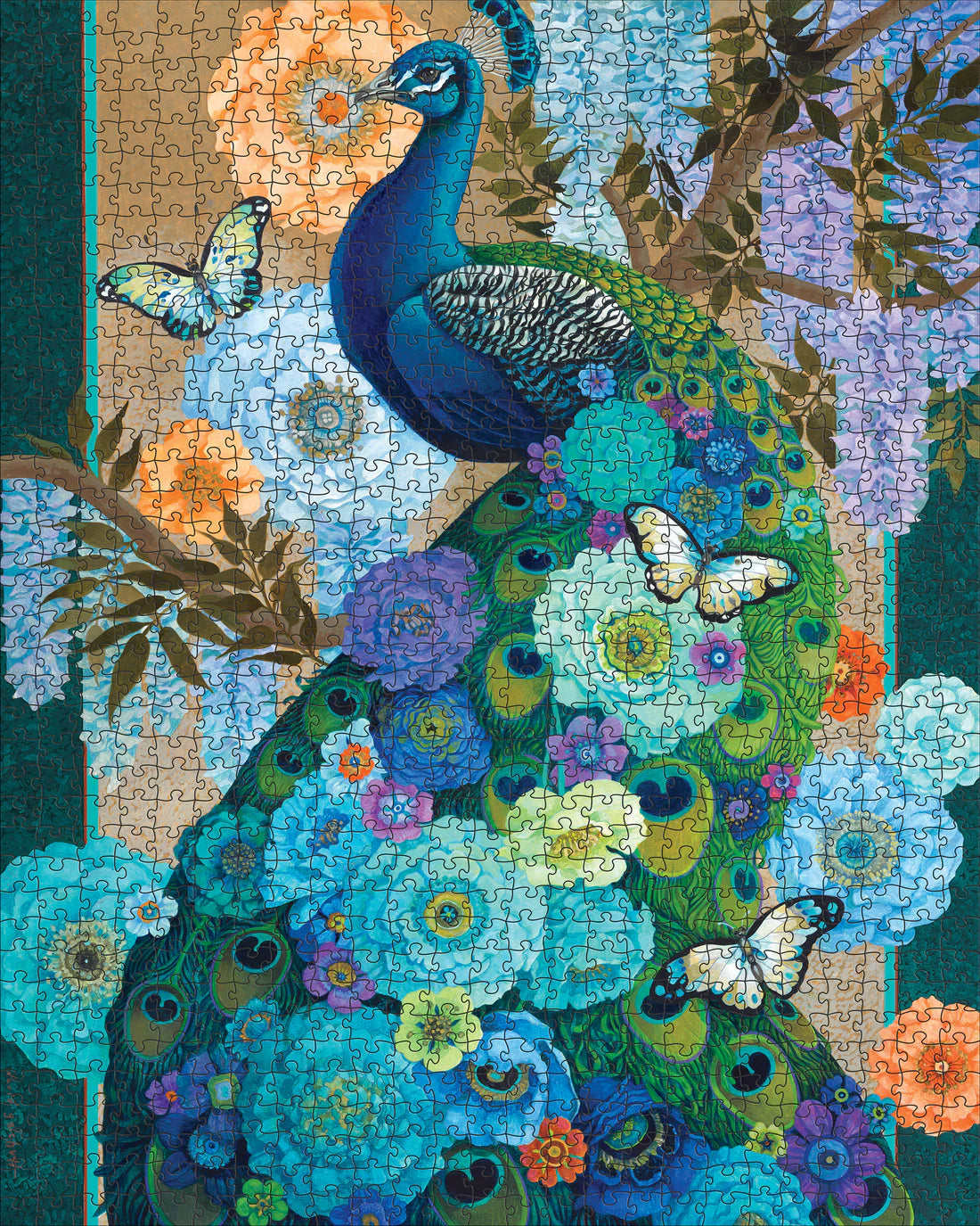 Floral Peacock 1000 Piece David Galchutt Puzzle