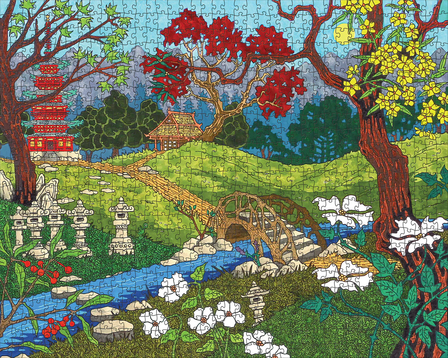 At The Japanese Garden 1000 Piece CJ Hurley Puzzle