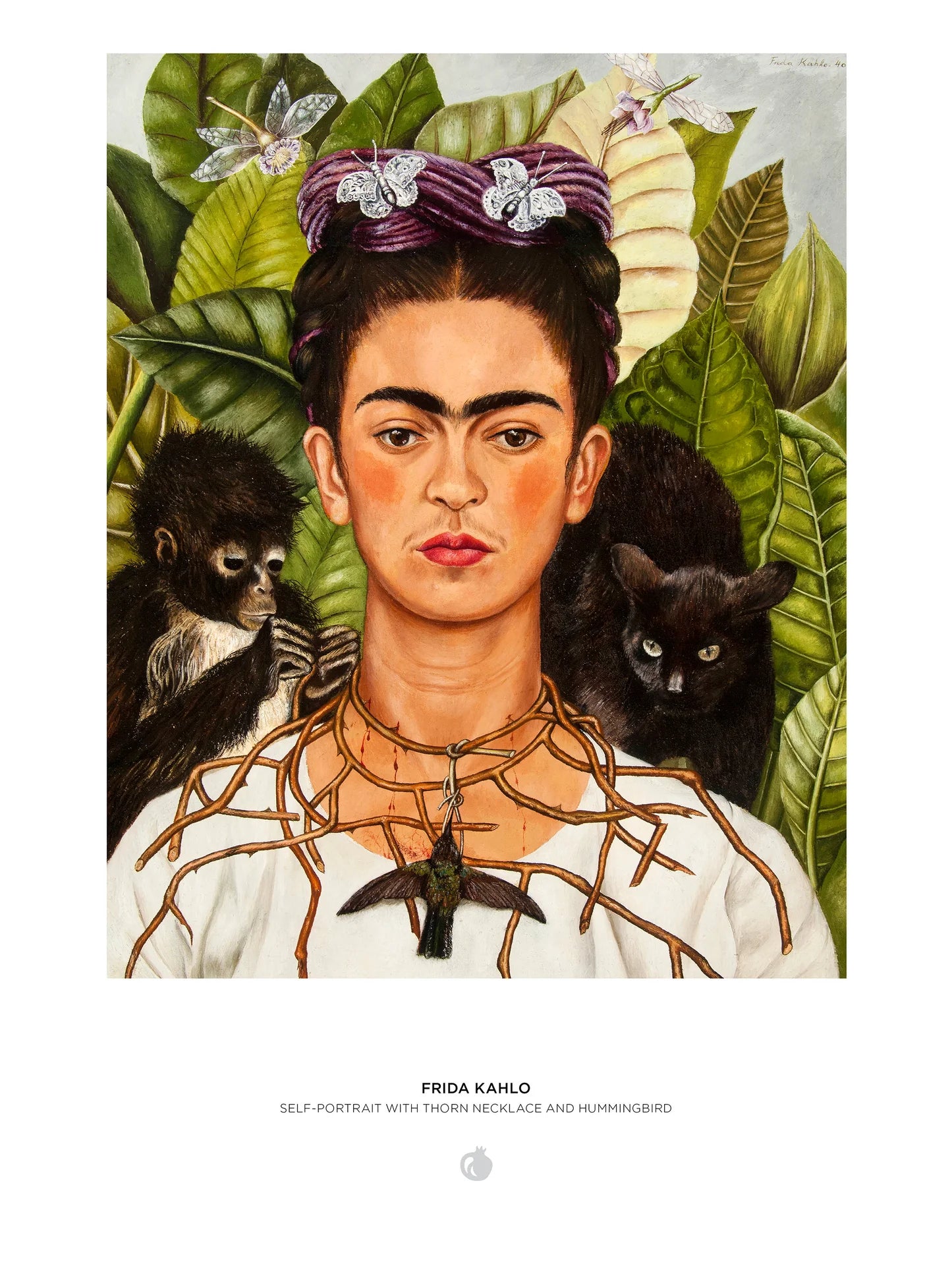 POM Frida Kahlo: Self-Portrait with Thorn Necklace and Hummingbird 1000 Piece Jigsaw Puzzle