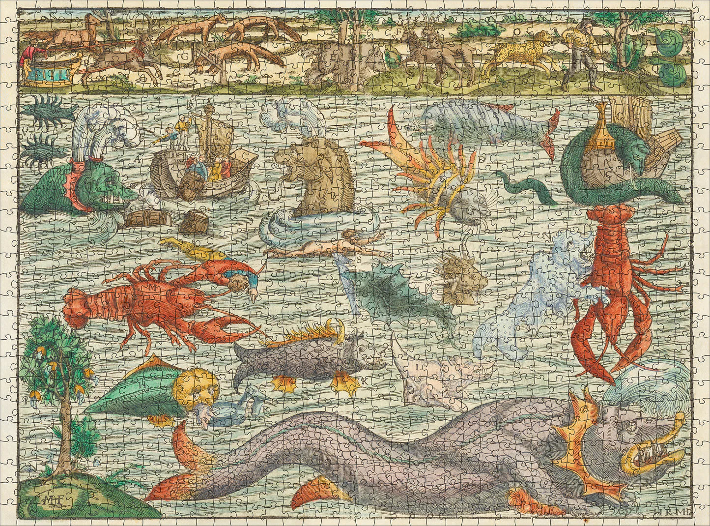 POM Sebastian Münster: Sea Monsters 1000 Piece Jigsaw Puzzle