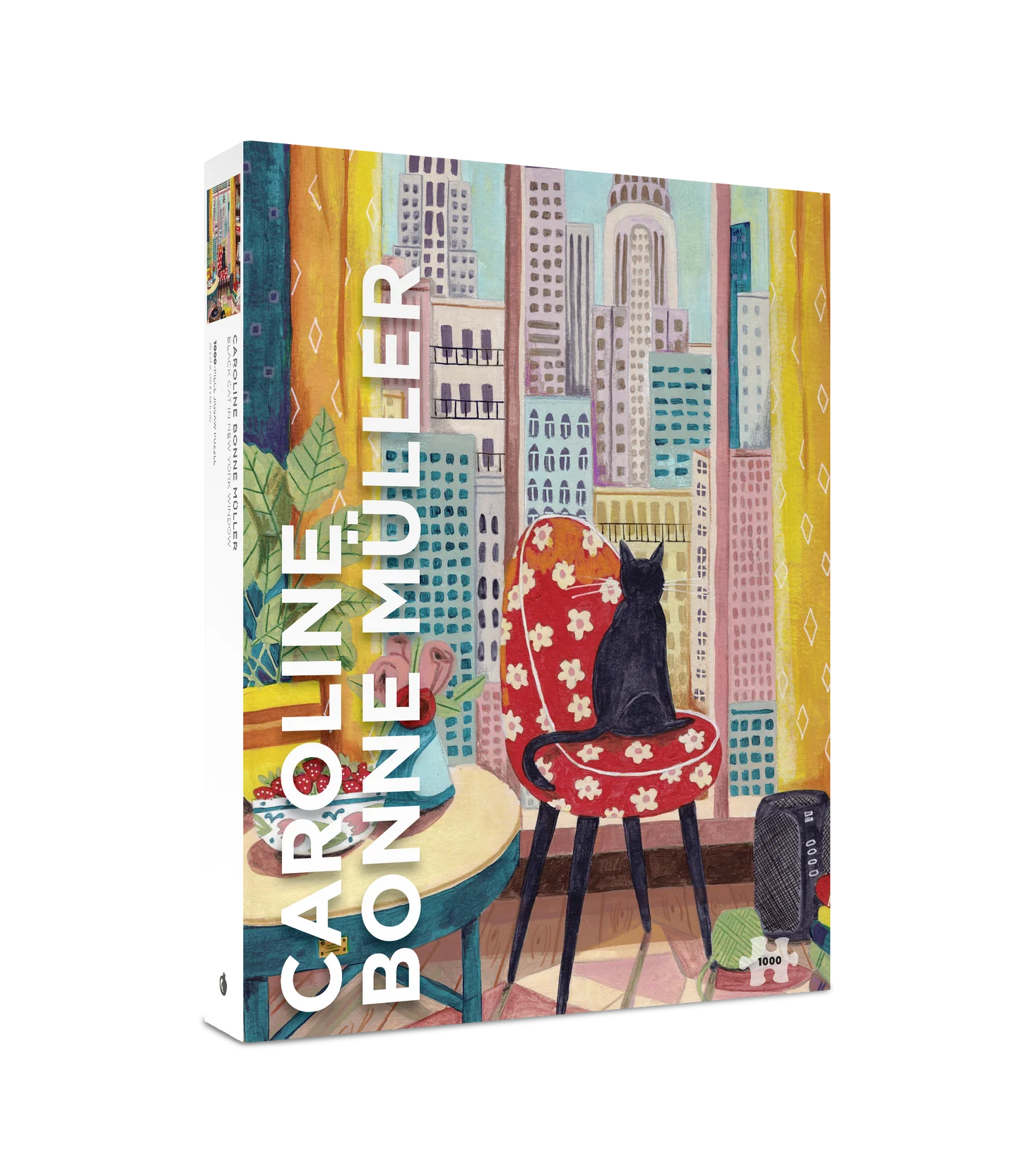 Caroline Bonne Müller Black Cat in New York Window 1000 Piece Puzzle