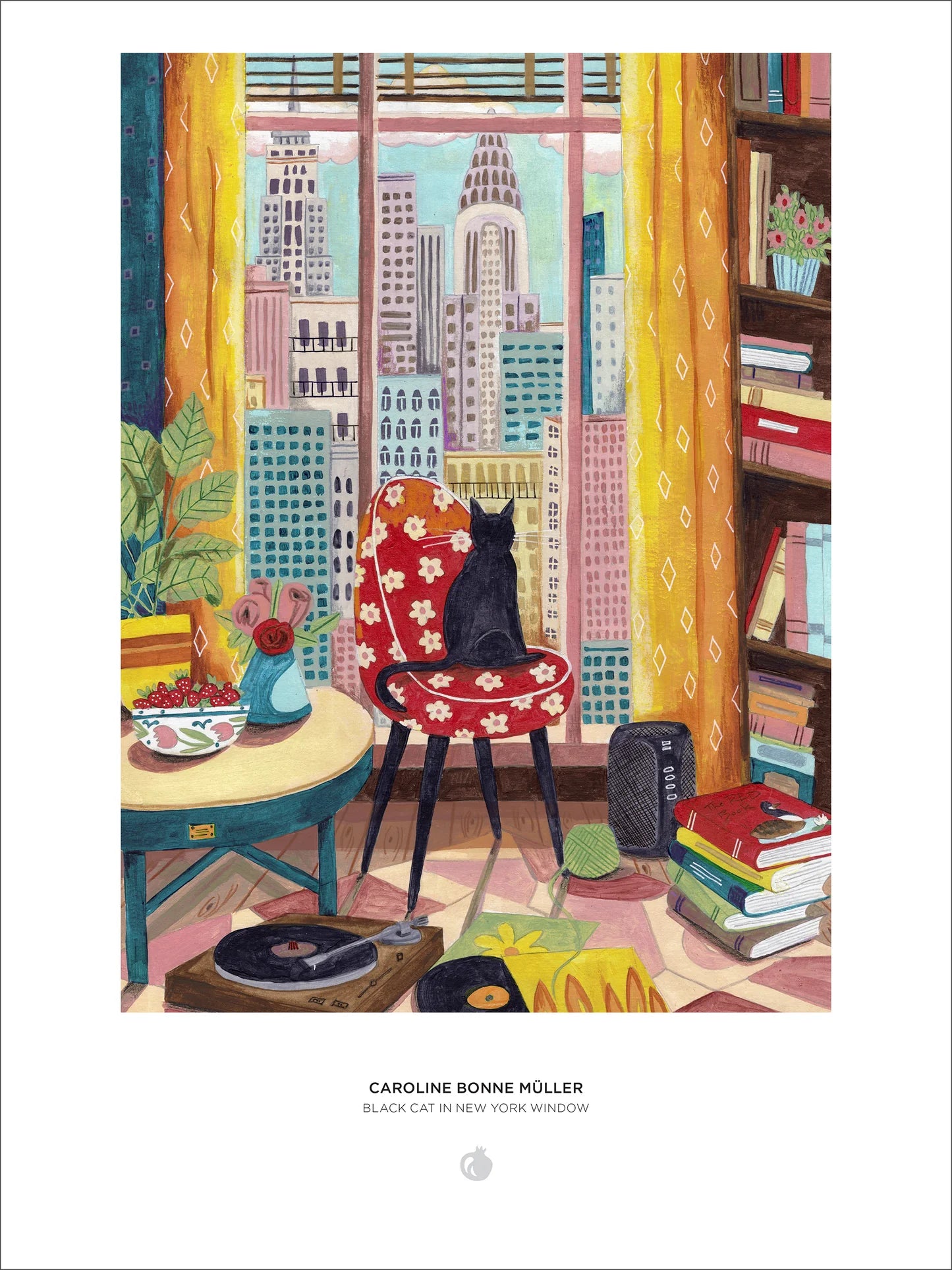 Caroline Bonne Müller Black Cat in New York Window 1000 Piece Puzzle