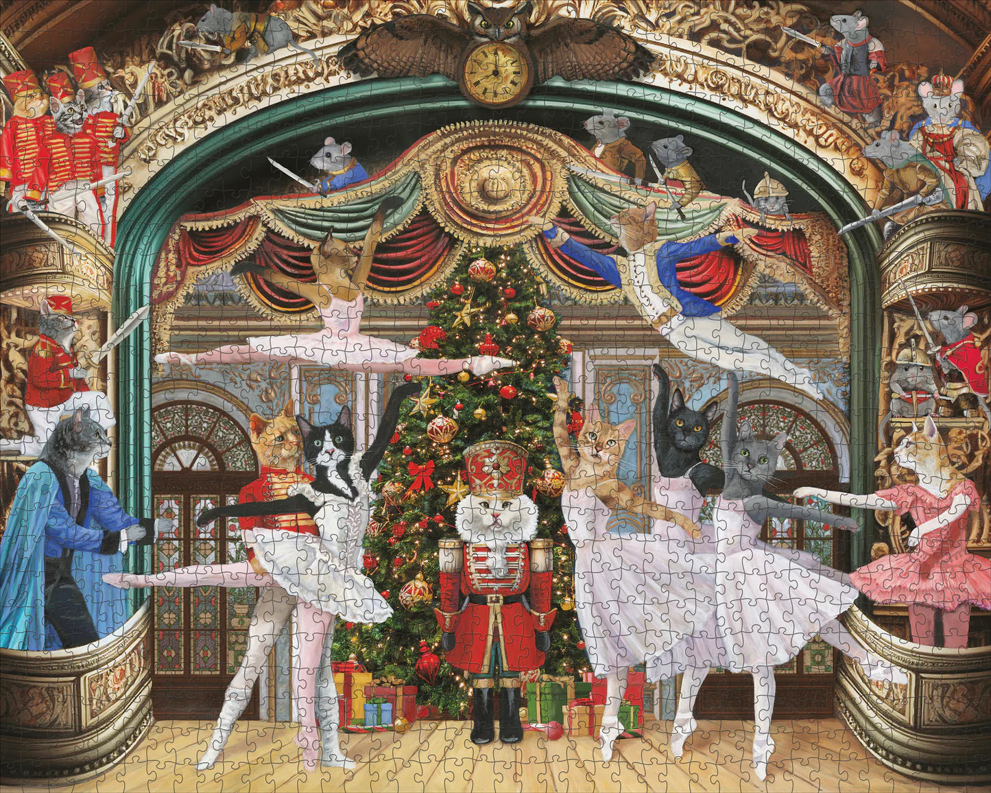 Nutcracker Kitties 1000 Piece Carol Lew Puzzle