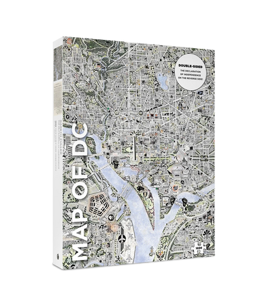 POM Gareth Fuller: Map of DC and The Declaration of Independence 1000 Piece Double Sided Jigsaw Puzzle