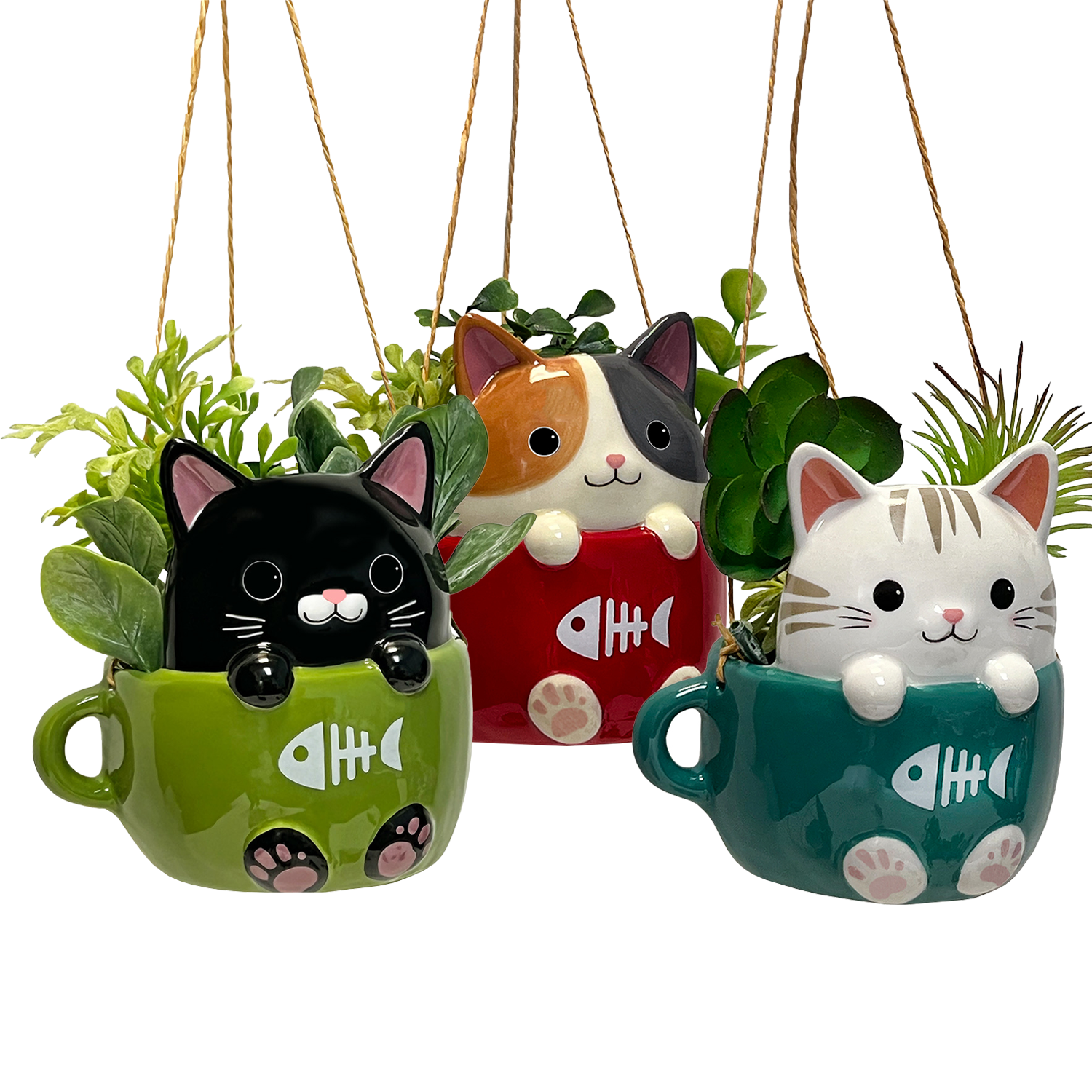 STRM Mini Haning Planter Cups - Cats (Single) - Random Color
