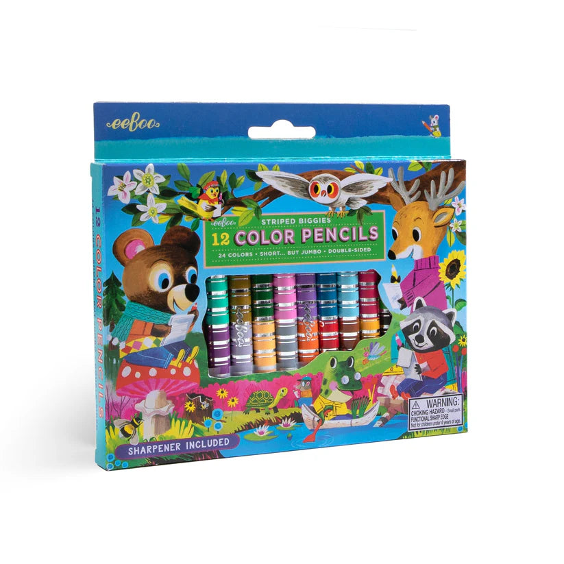 Woodland Friends 12 Double Sided Biggie Color Pencils