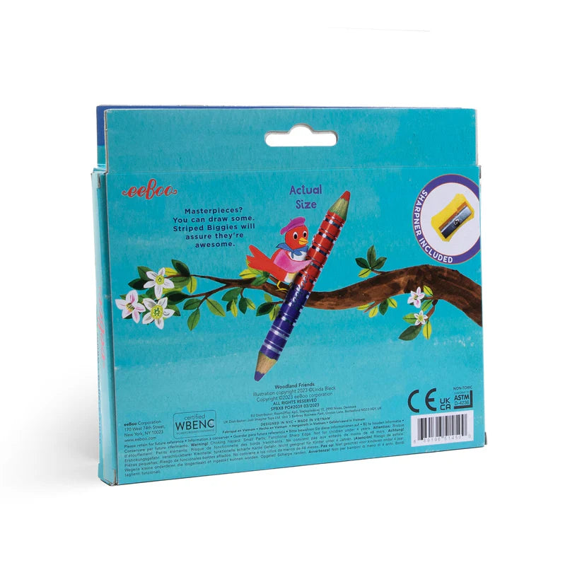 Woodland Friends 12 Double Sided Biggie Color Pencils