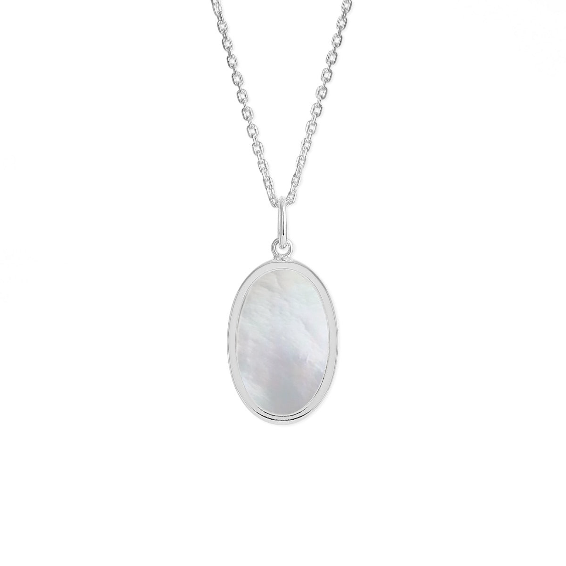 Boma Alina Mother of Pearl Oval Bezel Pendant Necklace
