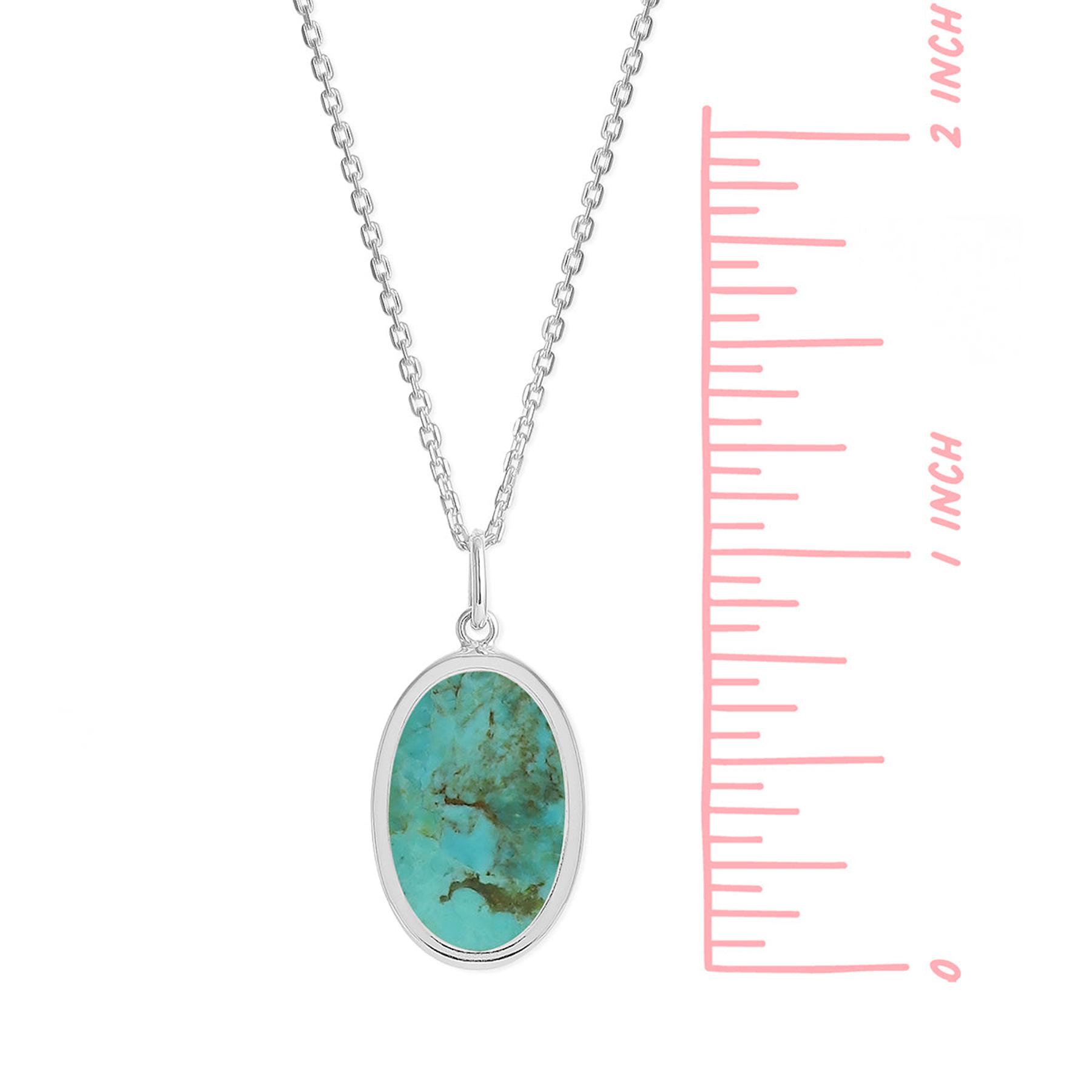 Boma Alina Turquoise Oval Bezel Pendant Necklace