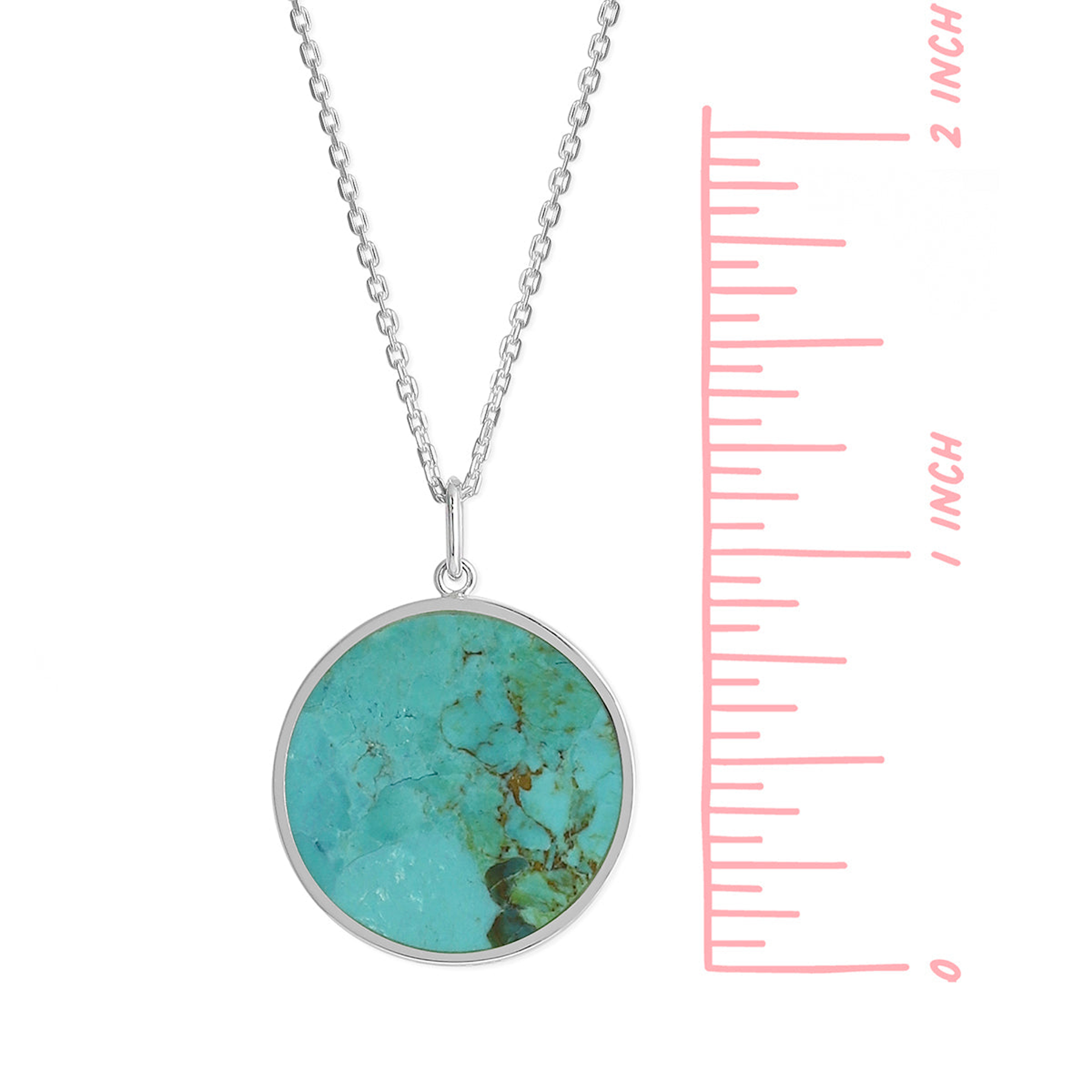Boma Alina Turquoise Circle Bezel Pendant Necklace